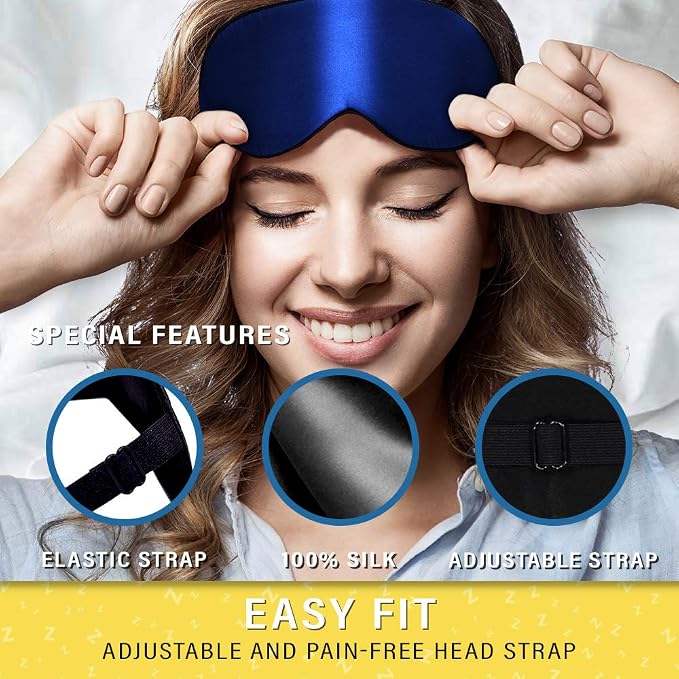 Silk Sleep Eye Mask for Men Women, Comfortable Super Soft Eye Mask - Image 5