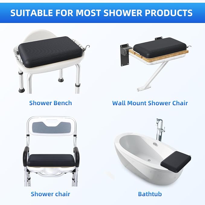 Shower Seat Cushion with Non-Slip Silicone Bottom, Bathtub Cushion - Image 7