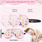 2 Pcs Sleep Mask for Kids Girls, Silk Eye Covers for Sleeping, Adjustable Strap - Image 2