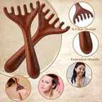 ProSuites 3 Pack Scalp Massager Hair Growth, Wooden Gua Sha Head Massage Tool - Image 4