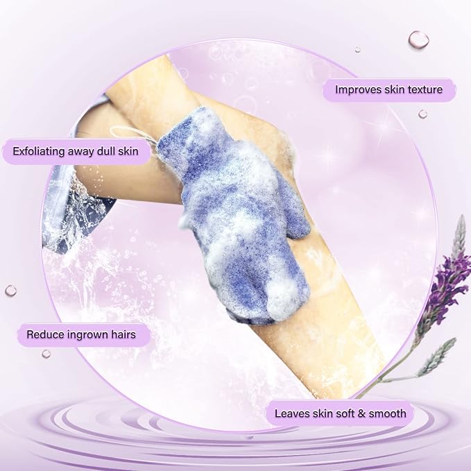 Evridwear Shower Exfoliating Mitts, Deep Cleanse Bathing Scrub Gloves Self Tan - Image 4