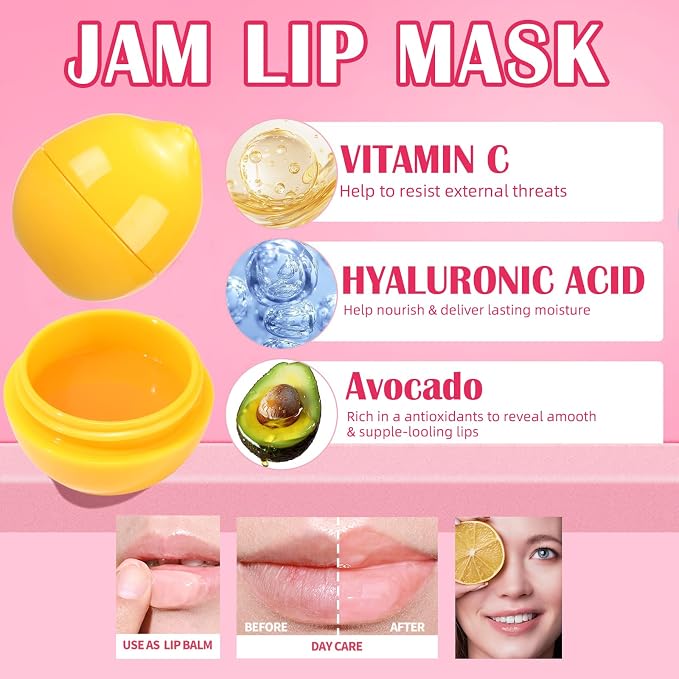 8 PCS Bee Lip Balm Lip Mask Fruit Pot - Image 4