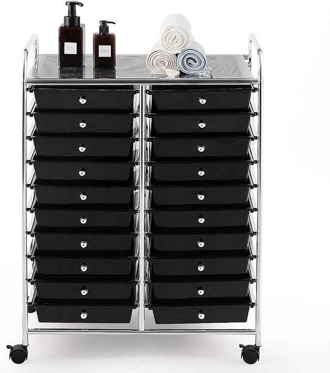 Giantex 20 Drawer Rolling Storage Cart Tools Scrapbook Paper Office School - Image 9