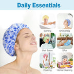 6 PCS Shower Caps for Women, Double Side Waterproof Shower Cap, Reusable - Image 4