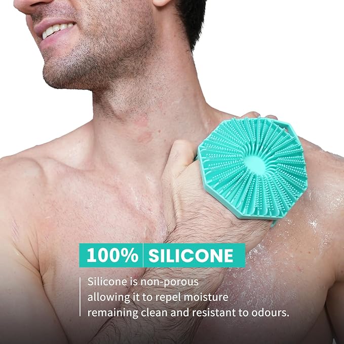 iTokGoK® Premium Silver-Infused 2-in-1 Silicone Body Scrubber, Double-Sided - Image 2