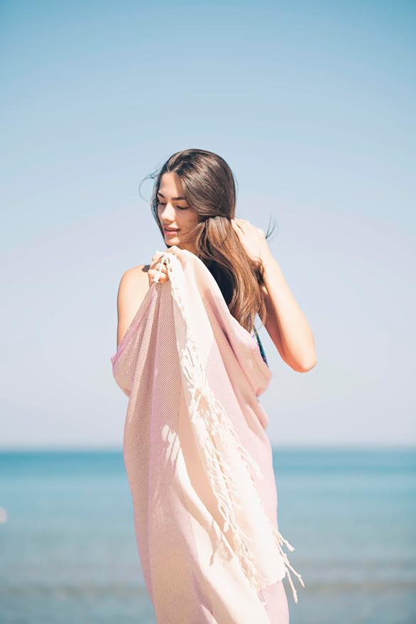 Bazaar Anatolia Turkish Beach Towel 100% Cotton Bath Towels 71x39 Quick Dry - Image 2
