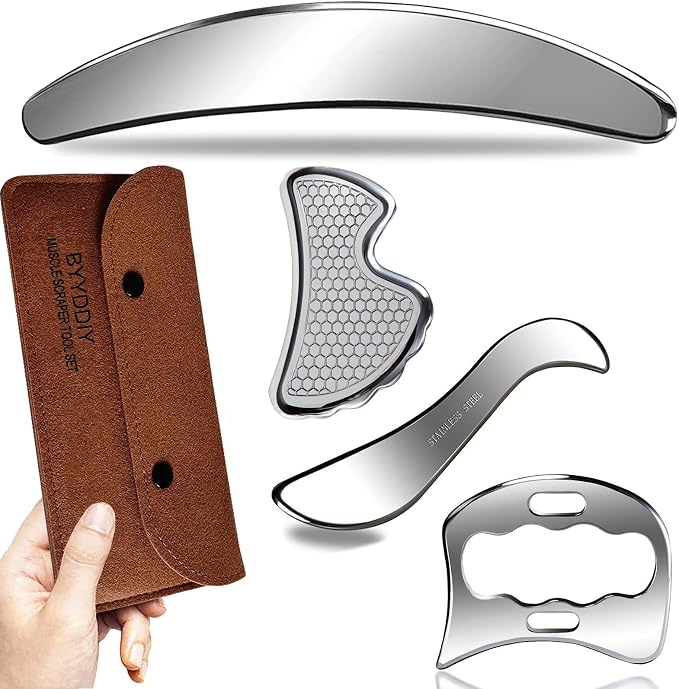 BYYDDIY 4 in 1 Muscle Scraper Tool Kit, Scraping Massage Tools by BYYDDIYMuscleScraperTools