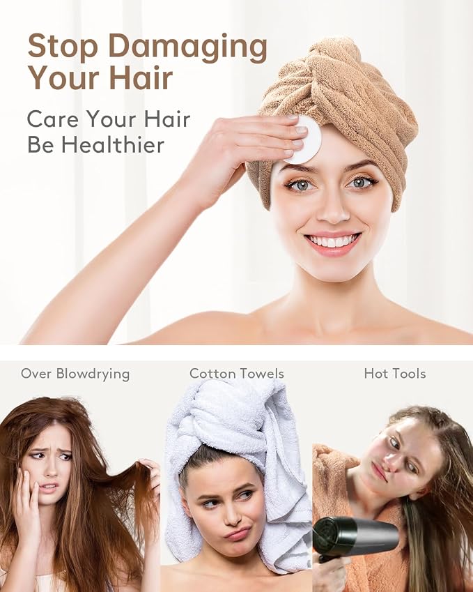YFONG 3 Pack Hair Drying Towels, Hair Towel - Image 4