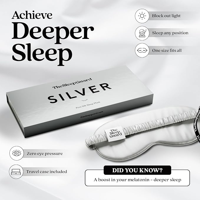 TheSleepGuard Pure Silk Sleep Mask Light Blocking Travel Essentials. Eye Masks - Image 3