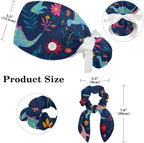 Scrub Cap with Hair Scrunchy, Ponytail Holder Surgical Cap - Image 2
