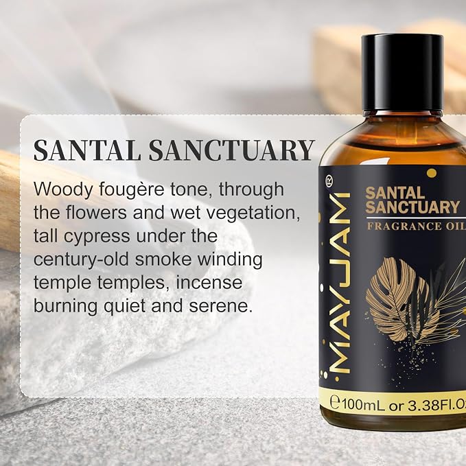 Santal Sanctuary Fragrance Oil Essential Oil, MAYJAM 3.38FL.OZ Santal Sanctuary - Image 3