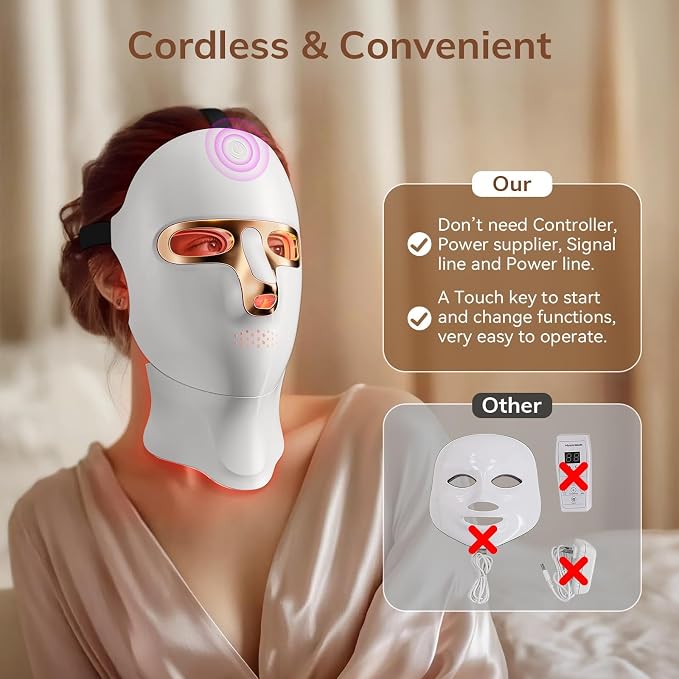 Red Light Therapy Mask for Face, Cordless LED Face Mask Light Therapy, USB C - Image 4