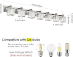 Aipsun Brushed Nickel Bathroom Light Fixtures Crystal Vanity Lighting Fixture - Image 5