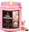 Fresh Cut Roses Odor Eliminating Candle, Romantic Floral Scent by DLDREAMYDEWLA