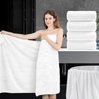 4 Piece Extra Large Bath Towel 35"x70" Oversized Bath Sheet White Bath Towel Set by JessyHome