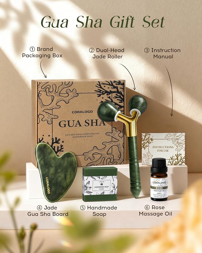 Coralogo Jade Gua Sha Facial Tools - Image 2