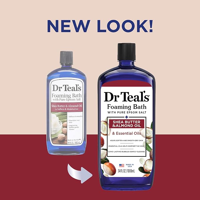 Dr Teal's Foaming Bath with Pure Epsom Salt, Shea Butter & Almond, 34 fl oz & - Image 3