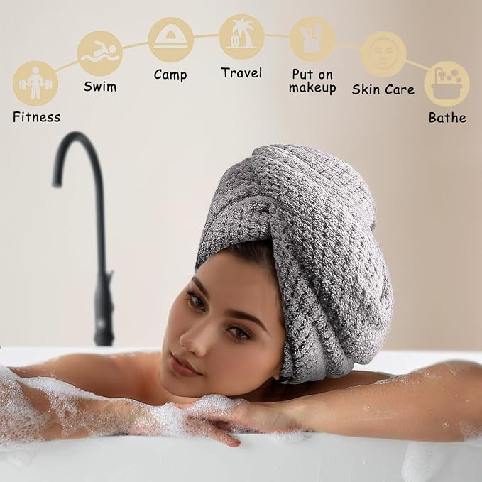 3 Pack Microfiber Hair Towel Wrap - Image 7