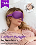 Weighted Blackout Sleep Mask for Women, 3D Contoured Zero Eye Pressure - Image 2