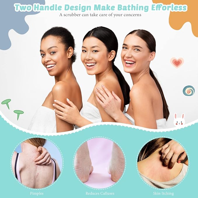 4 Pack Exfoliating Washcloth Back Scrubber Set, 2 Exfoliating Body Scrubber - Image 5