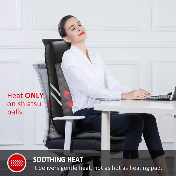 Snailax Back Massager with Heat, Shiatsu Massage Seat Cushion, 8 Flexible Nodes - Image 5