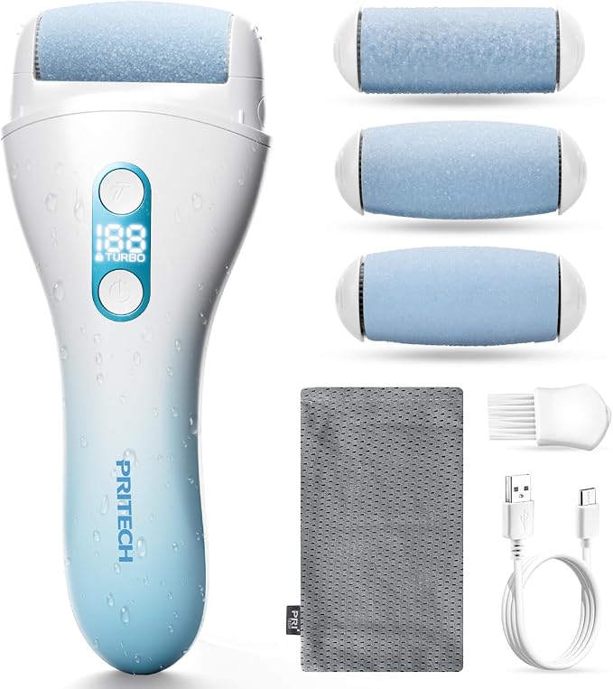 Electric Callus Remover for feet, Rechargeable Foot File Electronic Pedicure by PRITECH