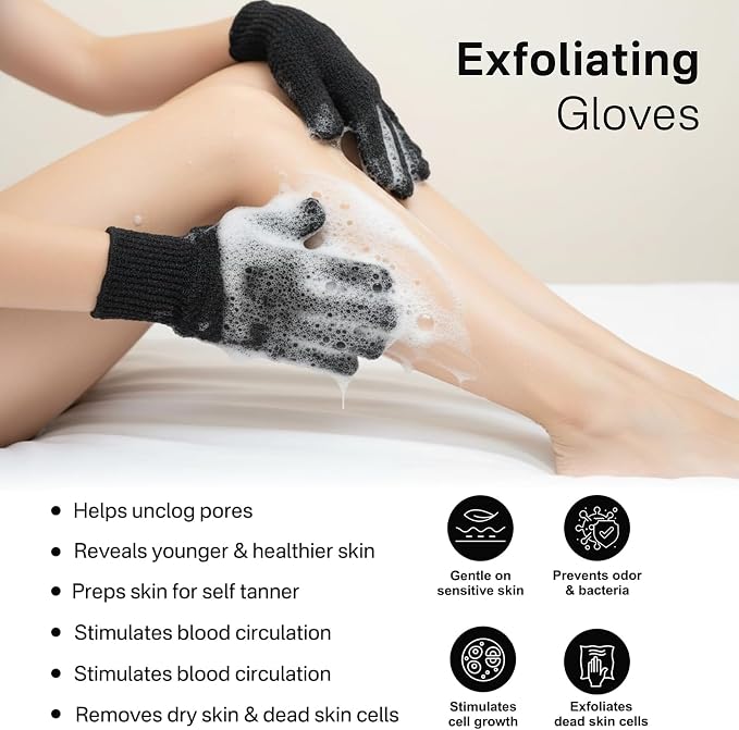 Yiclick Heavy Exfoliating Gloves, Exfoliating Body Scrubber - Image 3