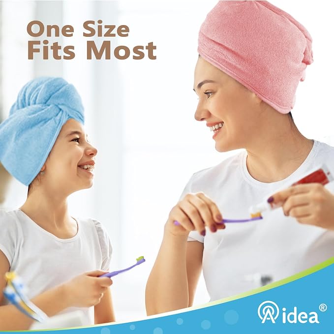 AIDEA Microfiber Hair Towel Wrap, 5 Pack Hair Turbans, Super Absorbent Quick - Image 5