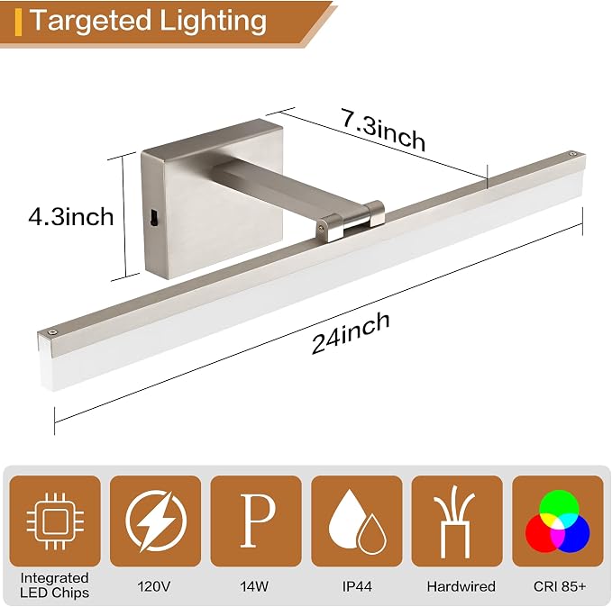 SOLFART Vanity Lights for Bathroom: 24 Inch Bathroom Lighting Fixtures Over - Image 5