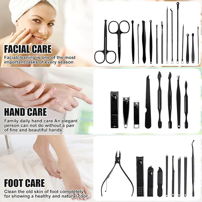 Manicure Set Pedicure Kit Womens Nail Clippers Set 32 in 1 Professional - Image 2