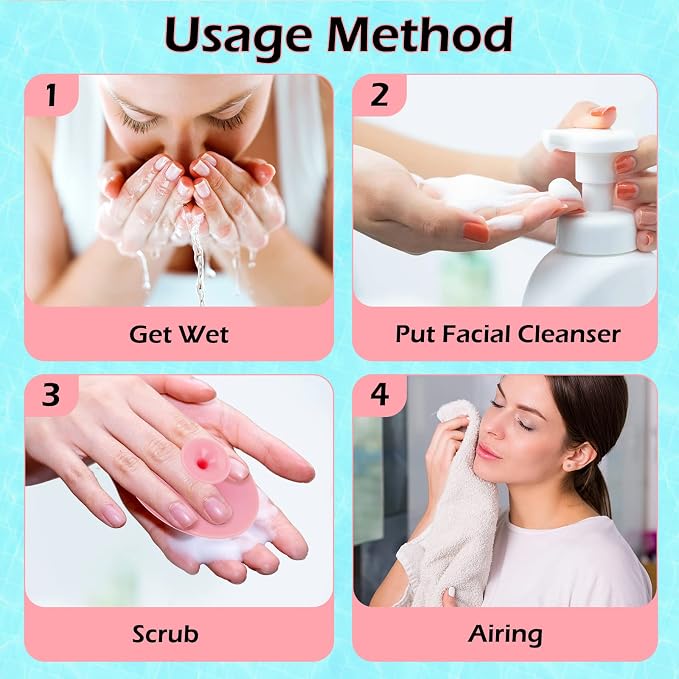 Yokilly Silicone Face Scrubber Exfoliator Brush, Manual Handheld Facial - Image 6
