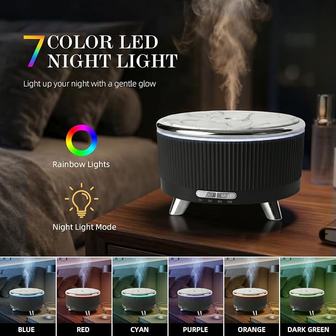 500ML Large Capacity Essential Oil Diffuser, Ultrasonic Aromatherapy Diffuser - Image 6