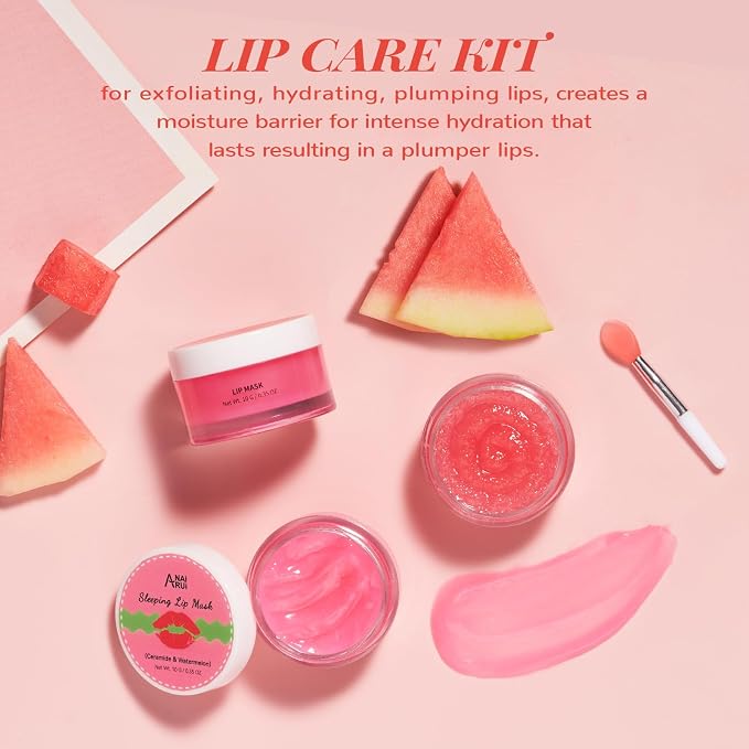 Hydrating Lip Mask Set, Lip Scrub & Lip Butter, Overnight Lip Treatment Set - Image 8