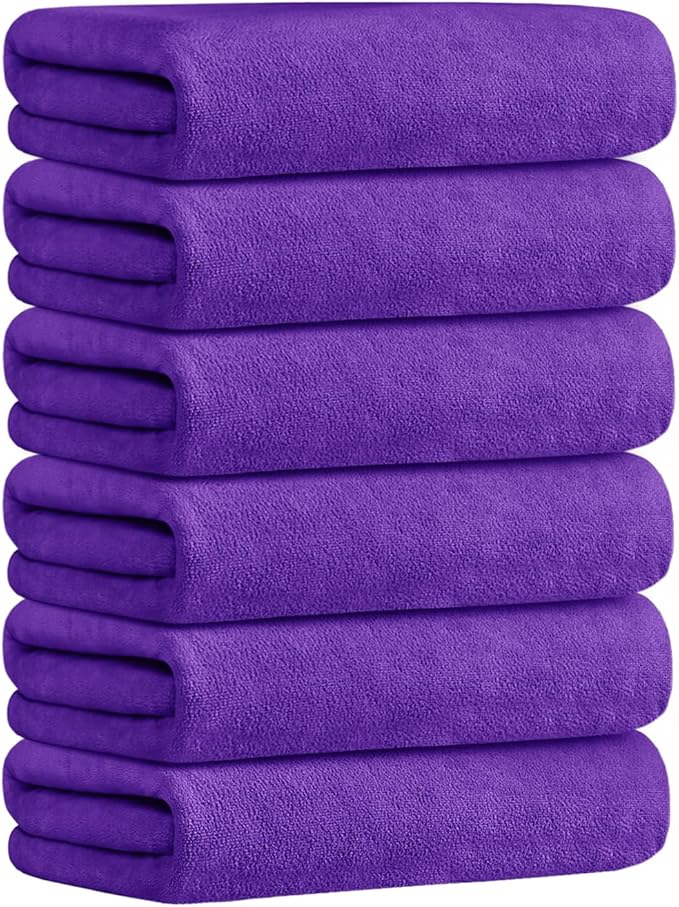 JML Bath Towel, Microfiber Bath Towels Set 6 Pack 30" x 60" by JML
