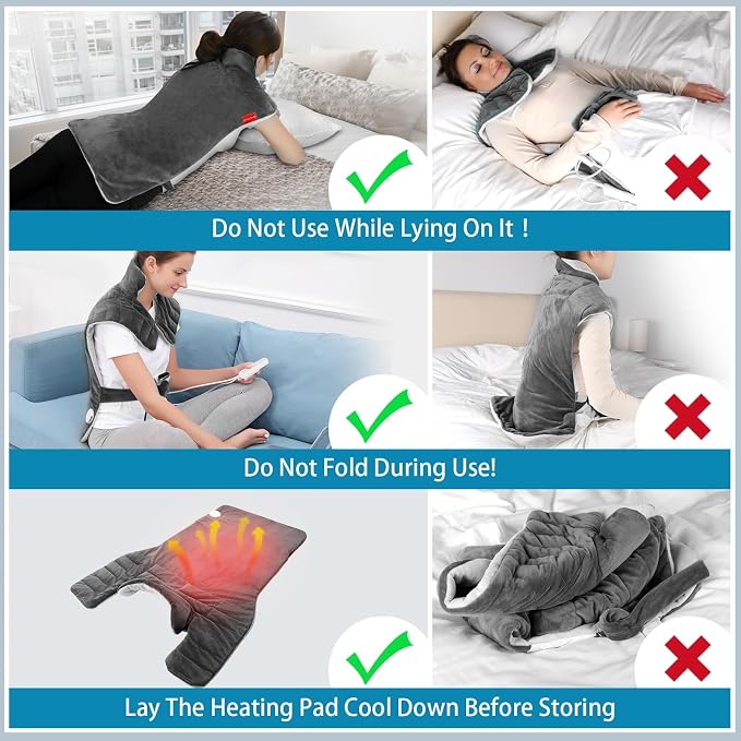 Comfytemp Heating Pad for Back Neck Shoulders, Weighted Heating Pad, Valentines - Image 5