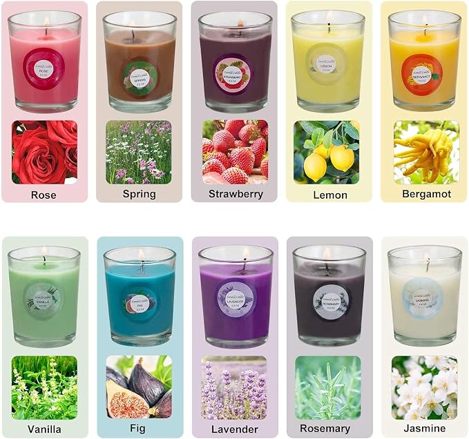 YOROXRG Scented Candles, Strawberry, Aromatherapy Candles, Soy Wax Glass Jar - Image 2