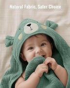 Blissful Diary Muslin Baby Hooded Towel, Soft and Absorbent Bath Towel - Image 6
