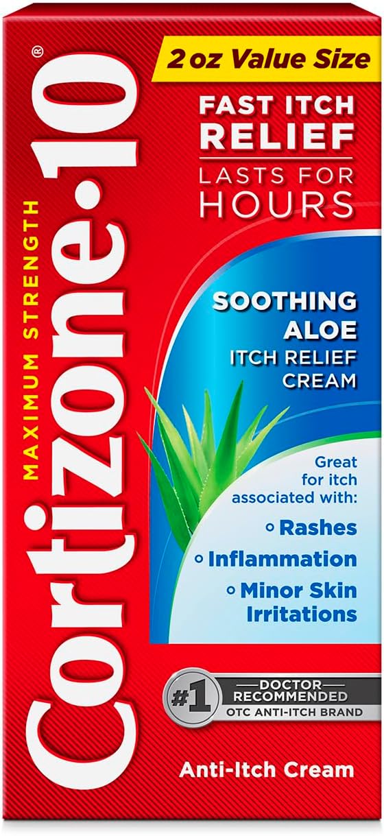 Cortizone-10 Maximum Strength Soothing Aloe Itch Relief Cream, 1% Hydrocortisone by Cortizone10