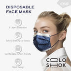 CSD Colo 30 Pcs Blue Disposable Face Masks, 3 Ply Adult Mask - Image 3