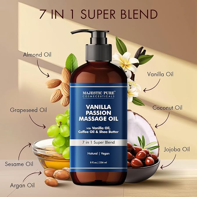 MAJESTIC PURE Vanilla Passion Massage Oil - Image 4