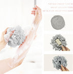 2-Pack Loofah Washcloth Combo 2-in-1, Exfoliating Soap Saver Pouch - Image 2