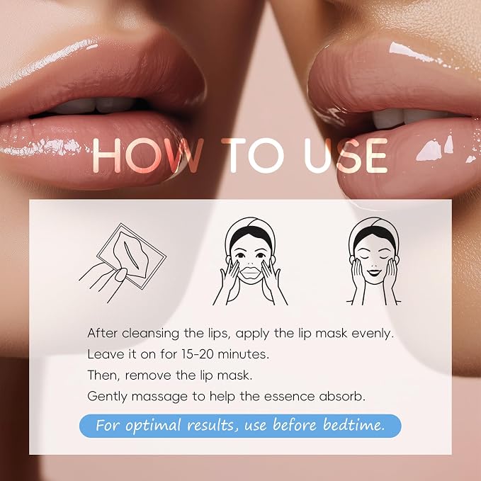 AKARY Milk 5 Pcs Moisturizing Lip Mask, Lip Sleep Gel Pads Mask Bulk - Image 8