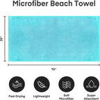 JML Large Microfiber Bath Sheet Towel, 2 Pack 35" x 70", Super Absorbent Fast - Image 2