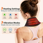 Neck Heating Pad with Massage, Heating Neck Wrap with 660nm 850nm Red Light - Image 4