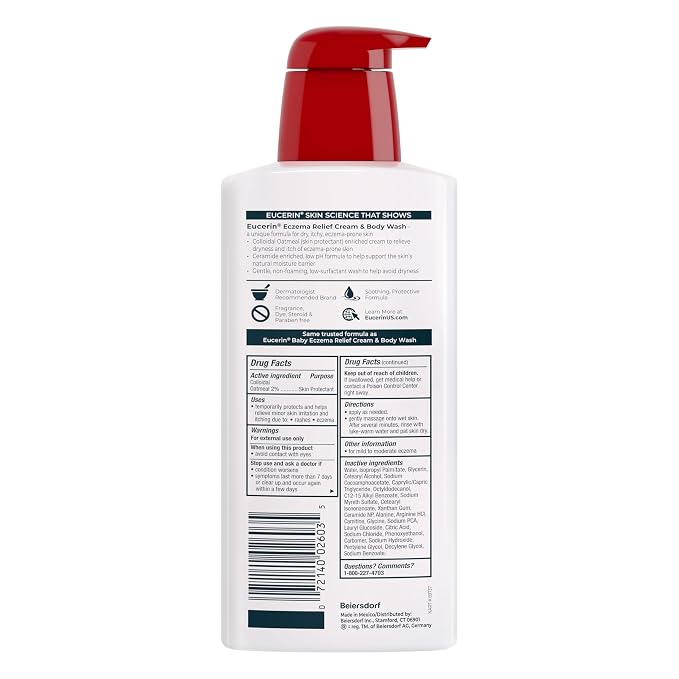 Eucerin Eczema Relief Cream Body Wash, Eczema Body Wash - Image 3