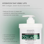 Advanced Clinicals Collagen Cream Body Lotion & Face Moisturizer W/Vitamin E | - Image 2