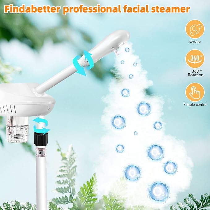Professional Facial Steamer, Face Steamer on Wheels, SPA Ozone Steamer - Image 3