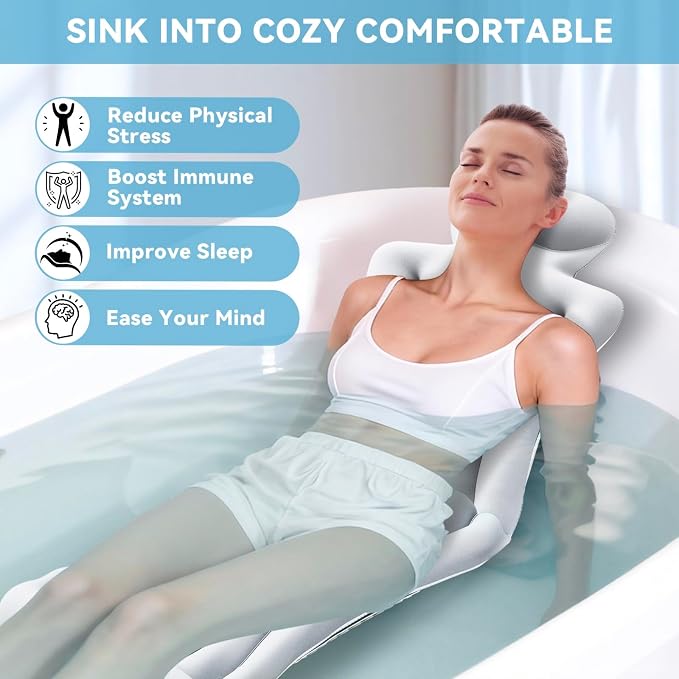 Full Body Bath Pillow for Bathtub RUVINCE Ergonomic Luxury Bathtub Pillow - Image 6