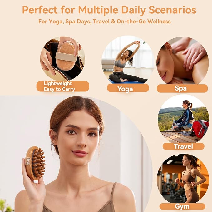 2PCS Meridian Massage Brush, Gua Sha Tool, Body Massage Brush, Wood Therapy - Image 7