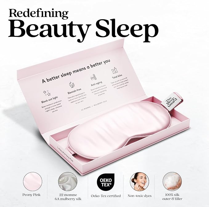 TheSleepGuard Pure Silk Sleep Mask Light Blocking Travel Essentials. Eye Masks - Image 2
